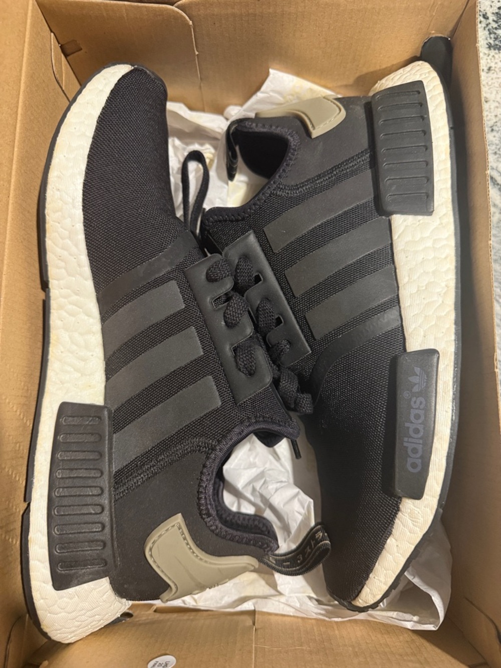 adidas NMD R1 “Core Black Trace Cargo” Running Shoes